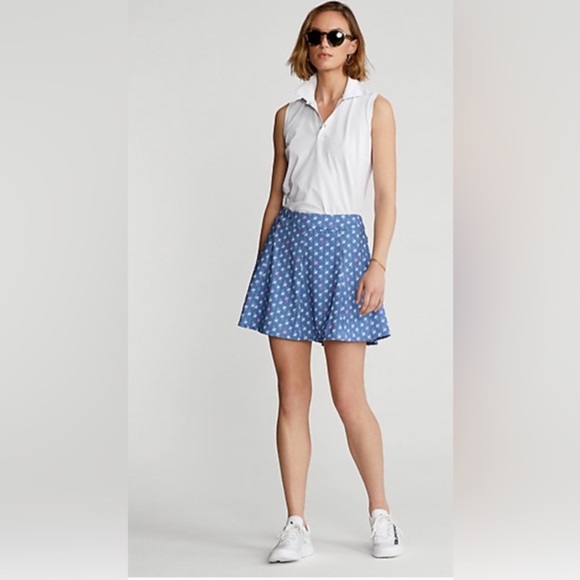 RLX ralph lauren Golf blue multi Paneled Performance jersey Skort size small new - Picture 4 of 9